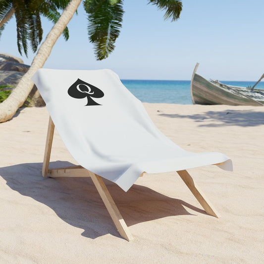 Queen of Spades Beach Towel QOS Hotwife Cuck Bull Lifestyle Towel Sexy Pool Swinger Gift Soft Cotton Back One Sided Large Summer Vibe