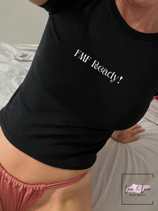 FMF Ready! Y2K Sexy Cute Baby Tee Crop Top, Naughty Apparel