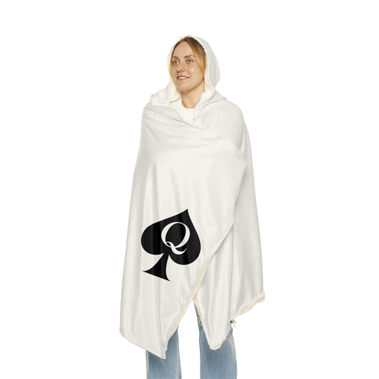 Queen of Spades Snuggle Blanket QOS Hotwife Hooded Throw Cuck Bull Cozy Wearable Wrap Sherpa or Fleece Swinger Lifestyle Bedroom Gift