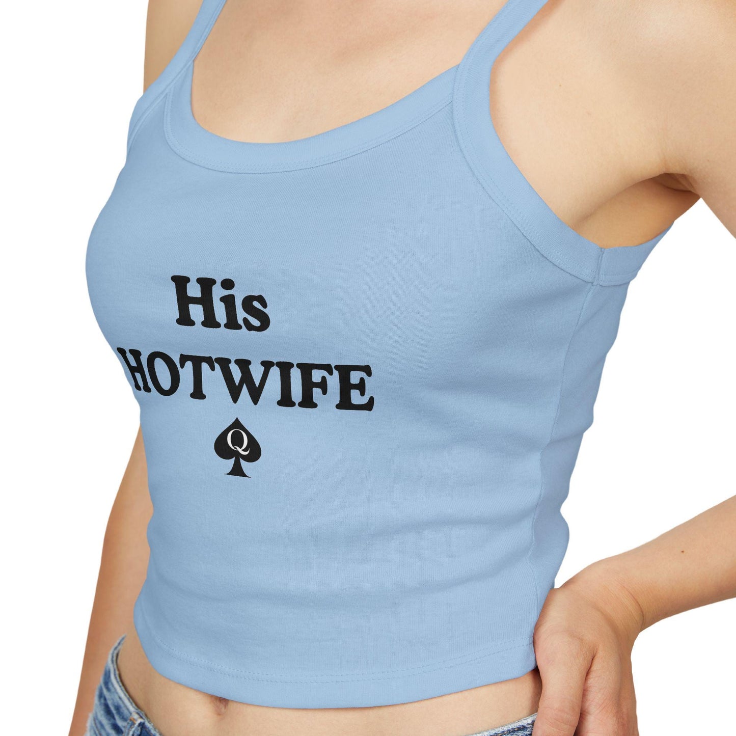 HIS HOTWIFE Spaghetti strap crop top, Hotwife lifestyle, QOS, Gift idea for her, wife, Queen of Spades, Swinger, Cuck, Bull