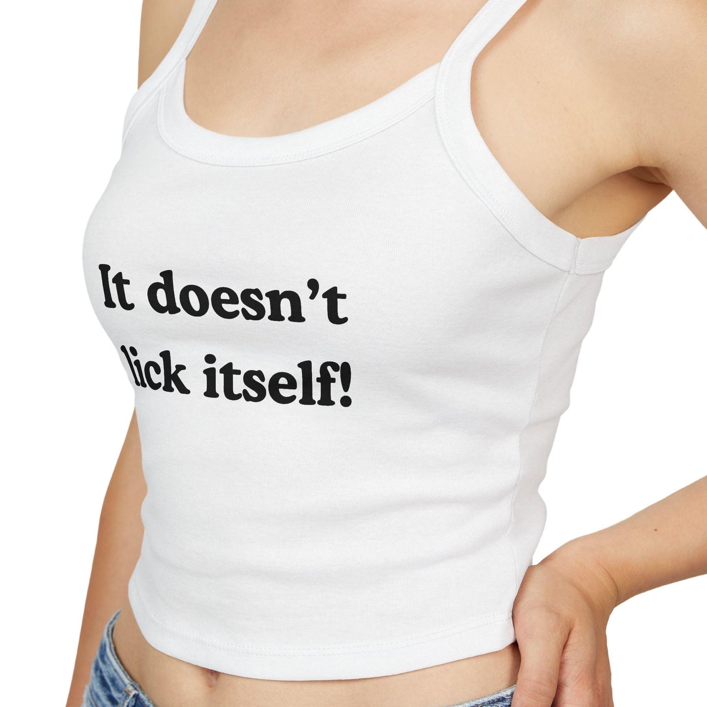 It doesn't lick itself,Spaghetti strap crop top, Hotwife lifestyle Gift idea for her, wife, Queen of Spades, QOS, Swinger, Cuck, Bull