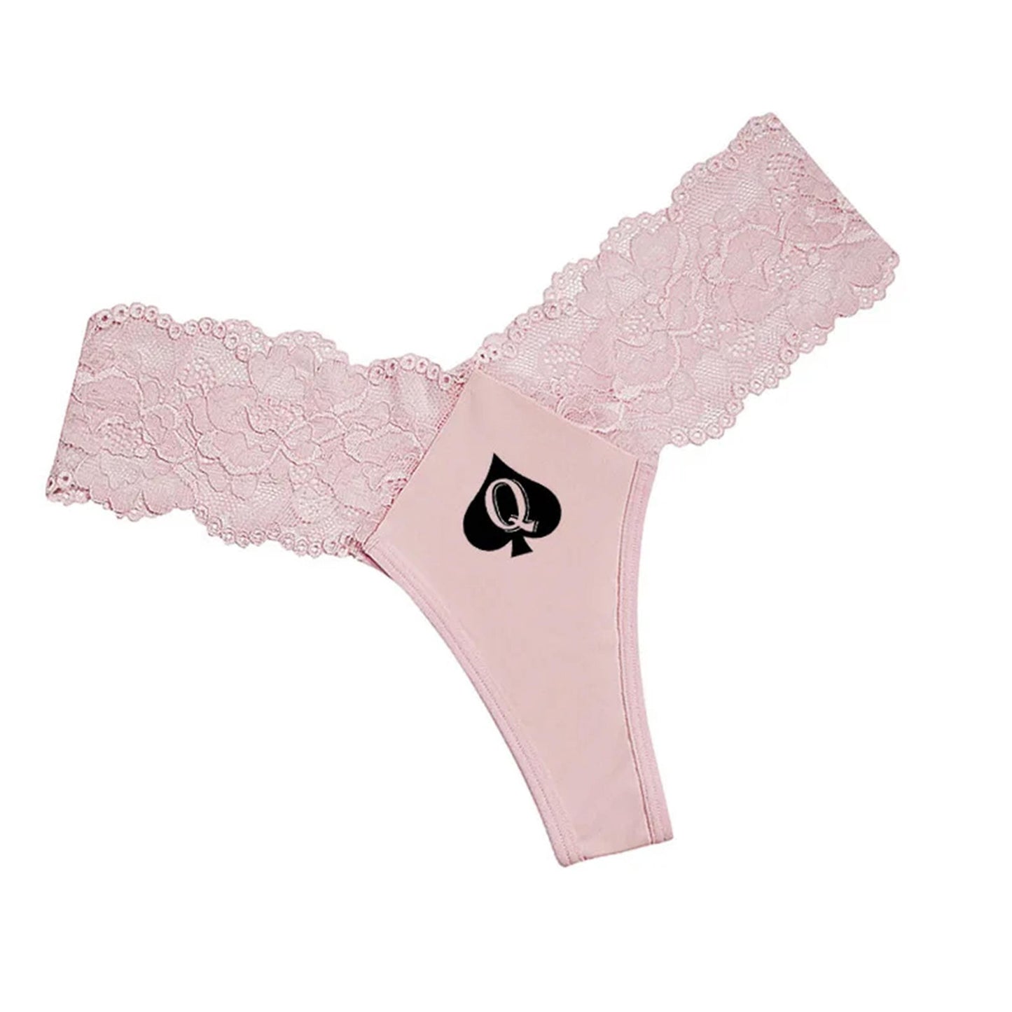 Qos Thong | Queen of Spade Panty | Sexy Underwear for Hotwife Roleplay & Interracial Swinger Lifestyle