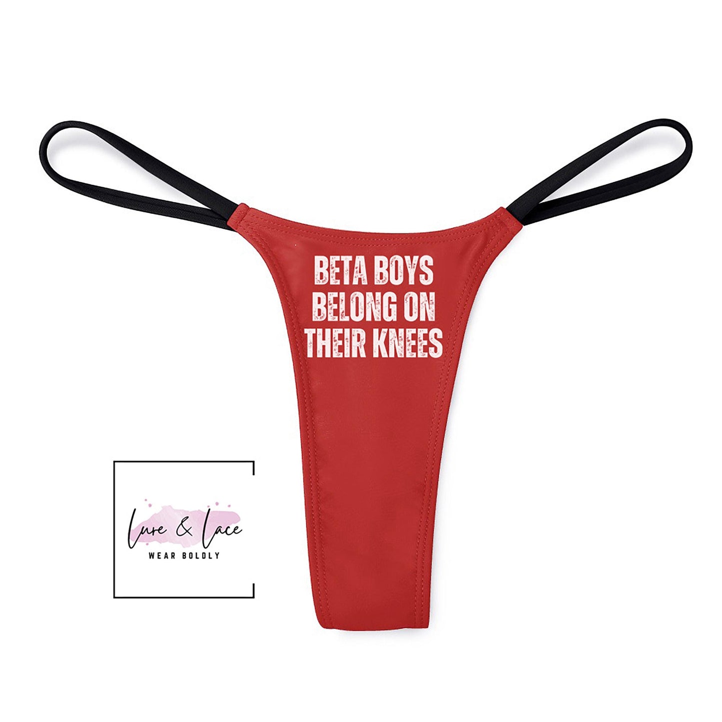 BETA Boys Belong ON THEIR Knees Sexy Thong, Domme G-String, Naughty Lingerie Panties, Hotwife Lifestyle, Queen of Spades