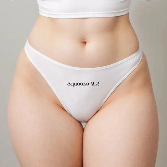 Squeeze Me Thong | Hotwife lifestyle QoS Panties, Sexy Date Night Gift Idea for Wife Girlfriend, Queen of Spades, Surprise Him Underwear
