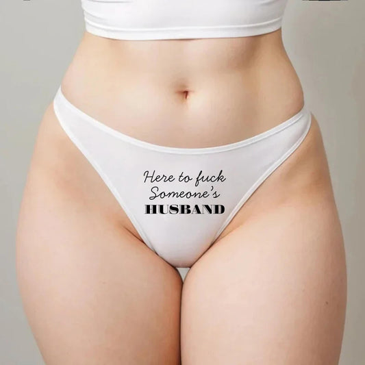 Here to fuck somebody husband Thong | Hotwife lifestyle QoS Panties, Sexy Gift Idea for Wife, Queen of Spades, cuck husband Underwear
