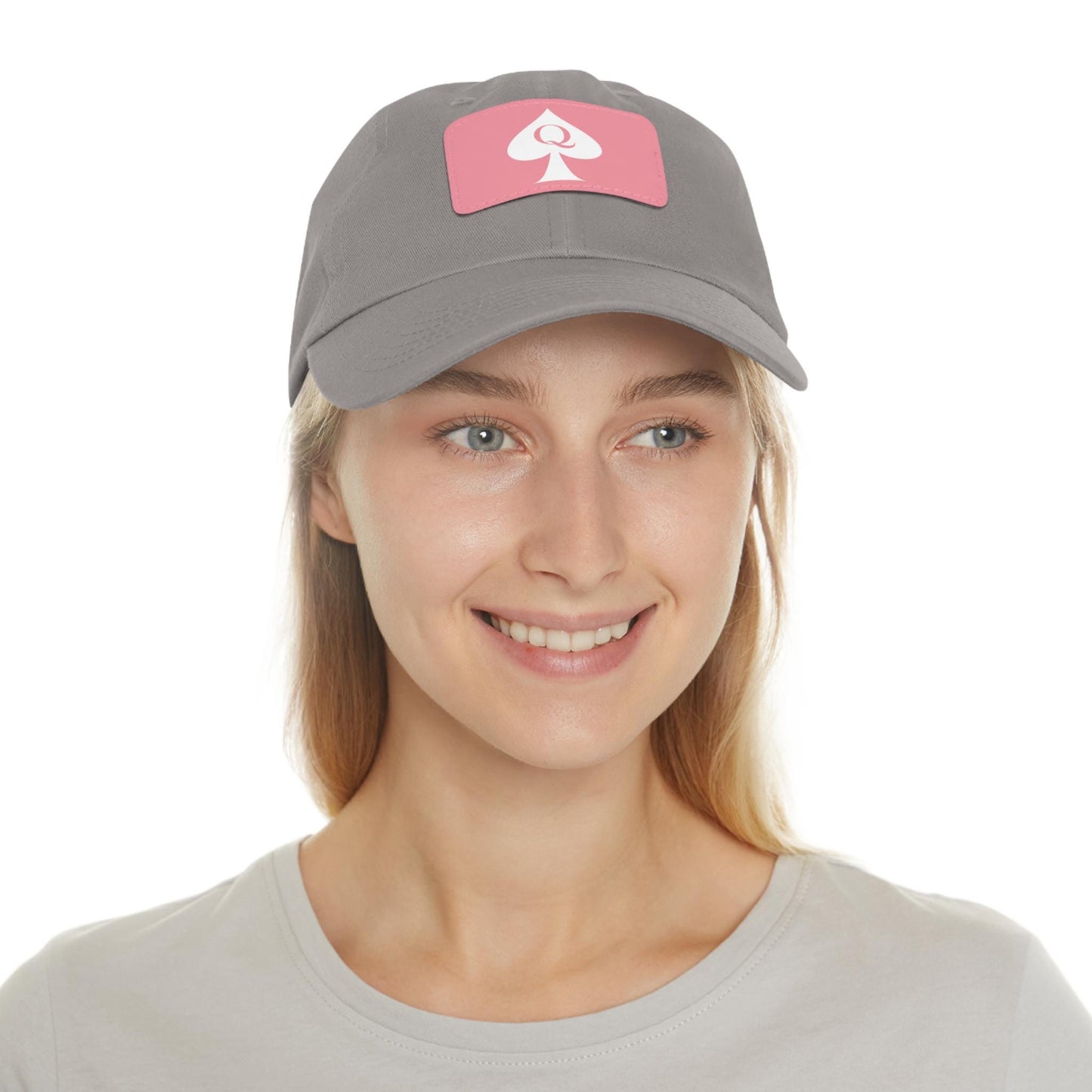 QOS Leather Patch Dad Hat | Queen of Spades Cap, Hotwife Lifestyle Hat, Cuckold Bull Symbol, Swinger Roleplay, Kinky Gift for Her or Him