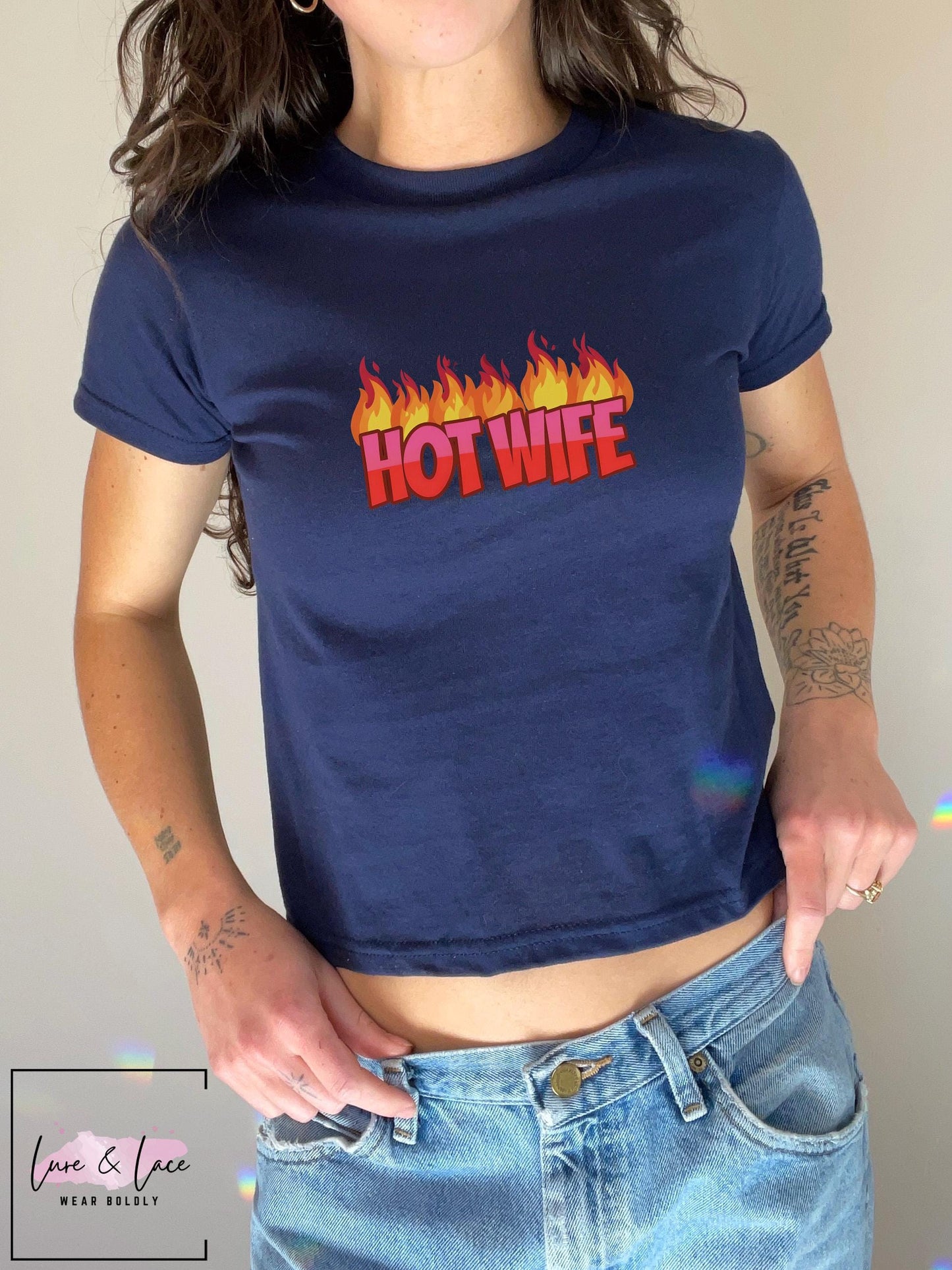 Hotwife Fire Tshirt Sexy Y2K Cute baby Tee, Queen of Spades aesthetic Gift idea for her, Naughty funny shirt, bull, cuck swinger clotting