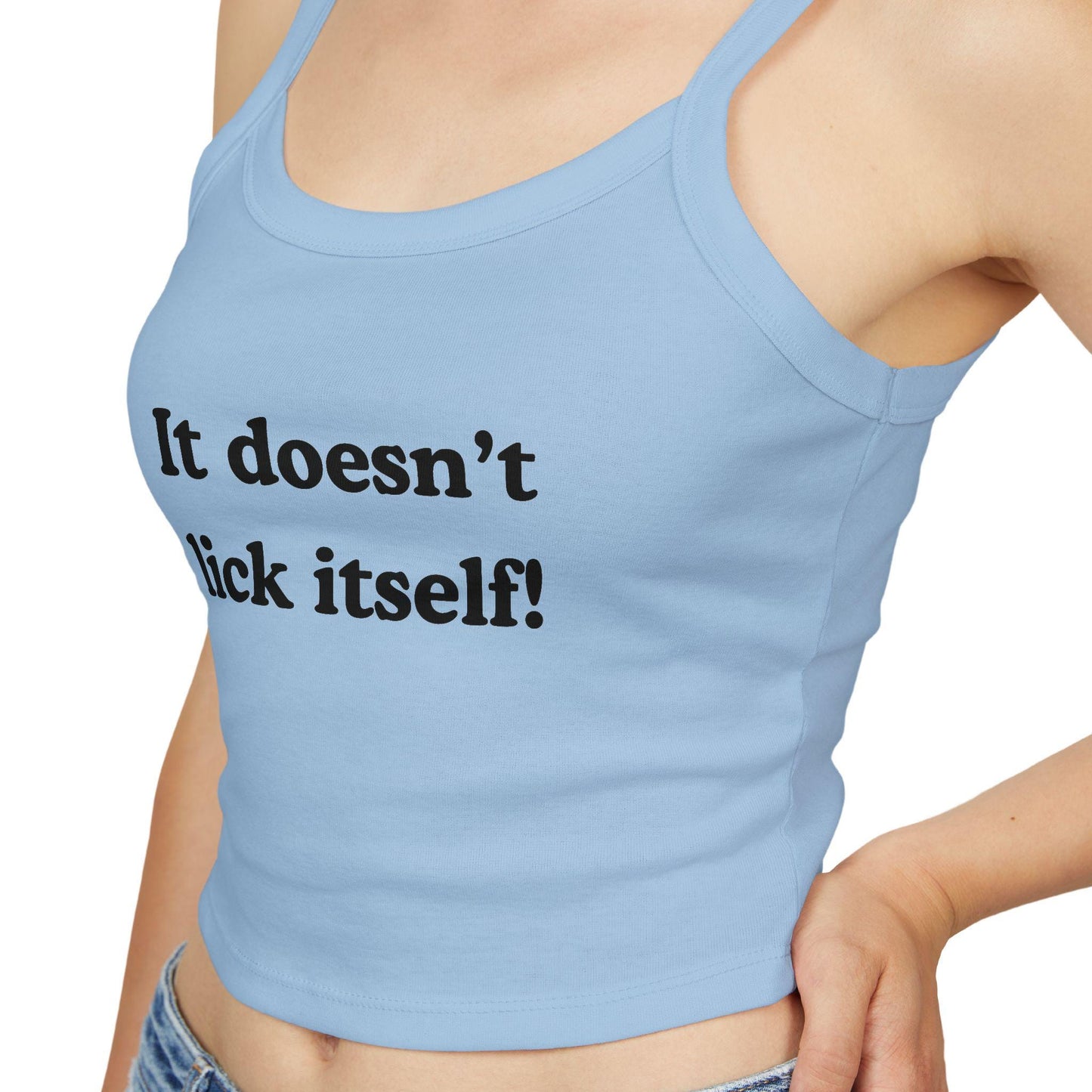 It doesn't lick itself,Spaghetti strap crop top, Hotwife lifestyle Gift idea for her, wife, Queen of Spades, QOS, Swinger, Cuck, Bull