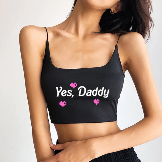 Yes Daddy Crop top Sexy | yes Daddy Sexy shirt baby girl , y2k DDGL roleplaying sex, Daddy's girl top, for Girlfriend Wife, Dom Kinky Daddy