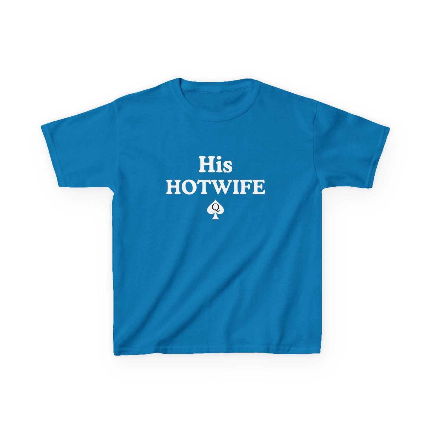 His HOTWIFE Y2K Sexy Cute Baby Tee QOS Crop Top, Naughty Apparel Queen of Spades Swinger