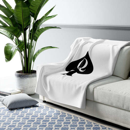 Queen of Spades Sherpa Fleece Blanket QOS Hotwife Lifestyle Throw for Couch Bed Cuck Bull Gift Sexy Cozy Warm Snuggle Swinger Decor