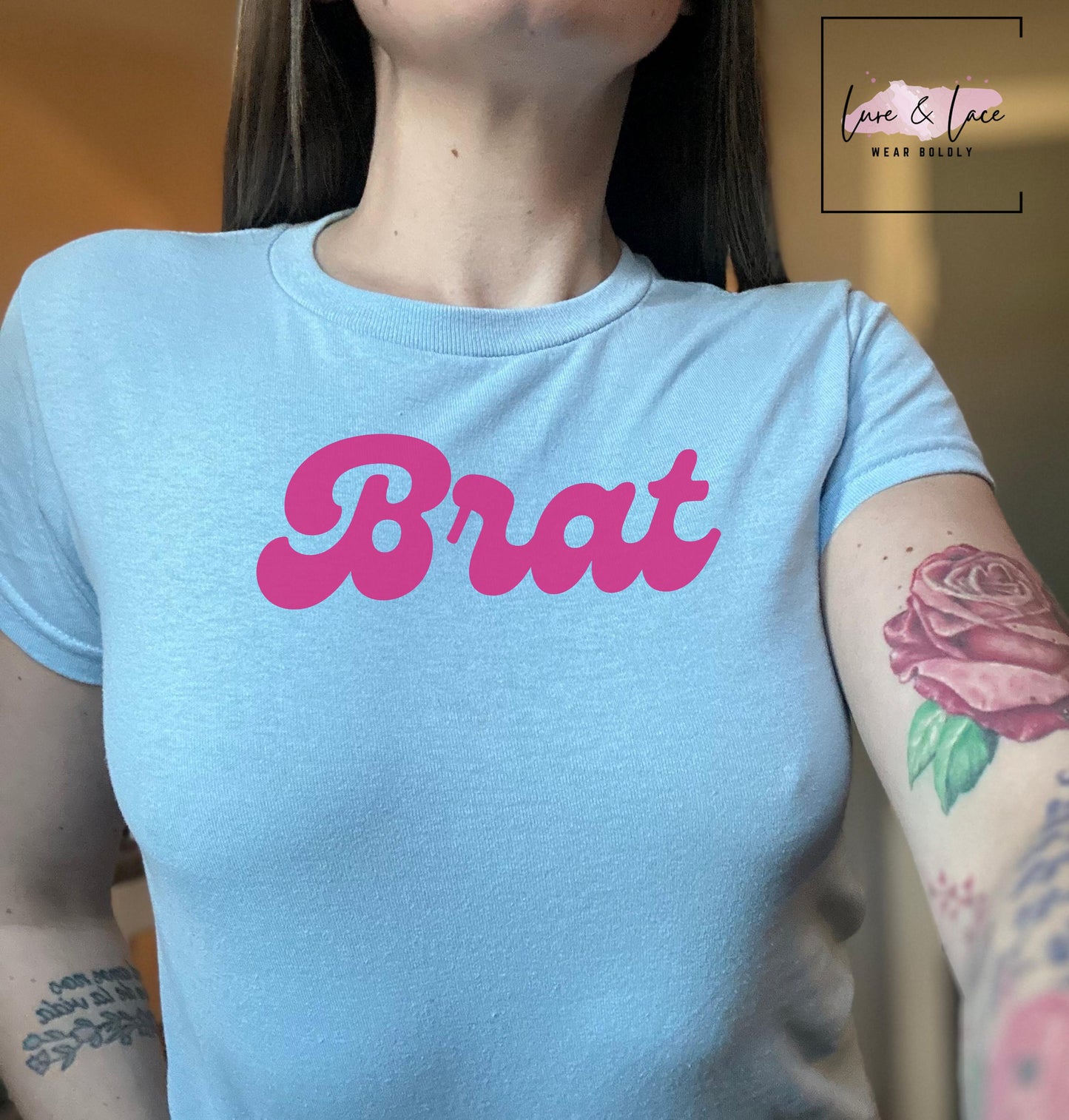 Brat Tshirt Sexy Y2K Cute baby Tee, Bratty submissive aesthetic Gift idea for her, Naughty couple shirt, BDSM roleplaying, QOS date idea