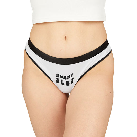 Horny Slut Cheeky naughty Thong, Bold and Playful underwear for Sexy women, Bachelorette panty, Funny Underwear, Slutwear, Hotwife