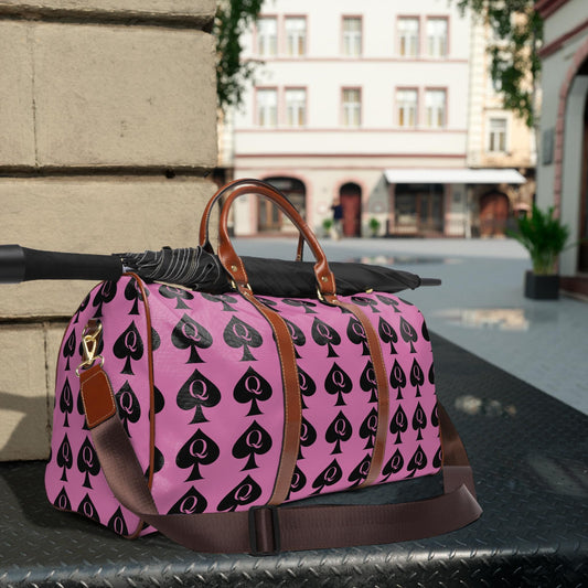 Queen of Spades Travel Bag Pink | QOS Weekend Duffel, Hotwife Kinky Luggage, BBC Swinger Lifestyle Overnight Bag Gift, swinger cruise