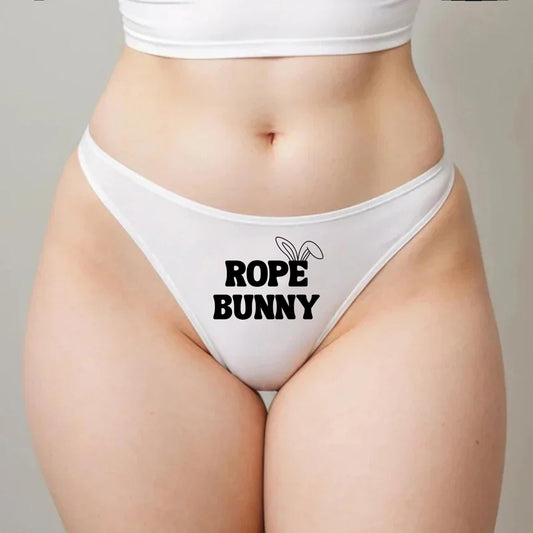 Rope Bunny Thong | Shibari BDSM Roleplaying Hotwife lifestyle QoS Panties, Sexy Gift Idea for Wife, Queen of Spades, cuck husband Underwear