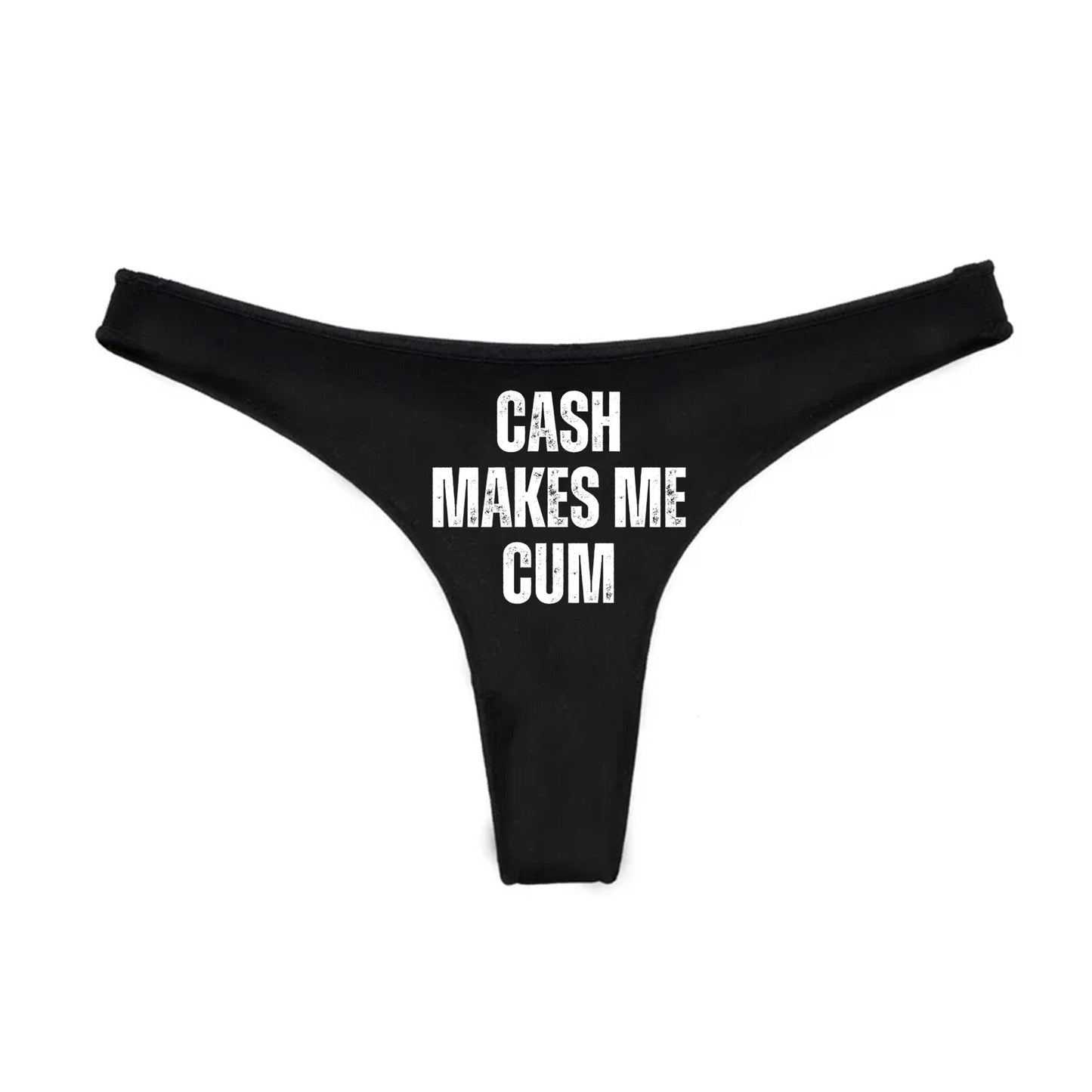 Cash Make Me Cum Thong | Findom Hotwife lifestyle QoS Panties, Sexy Gift Idea for Wife, Queen of Spades, cuck husband Underwear
