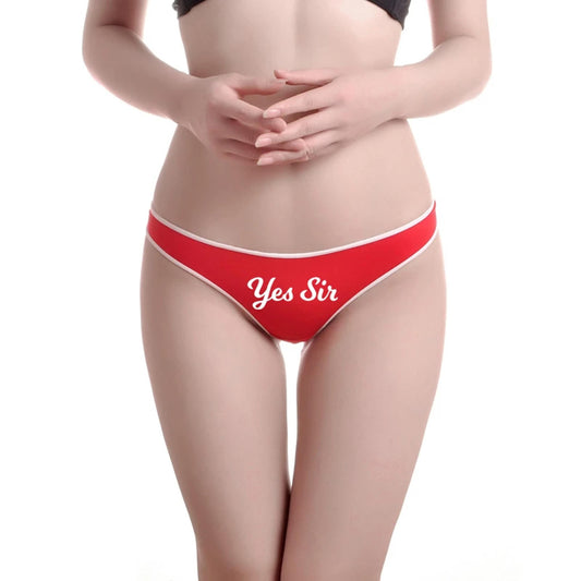 Yes Sir Thong | BDSM Lingerie | DDLG Roleplay Panties | Sexy Flirty Underwear for Roleplay | Fun Lingerie Gift for Her