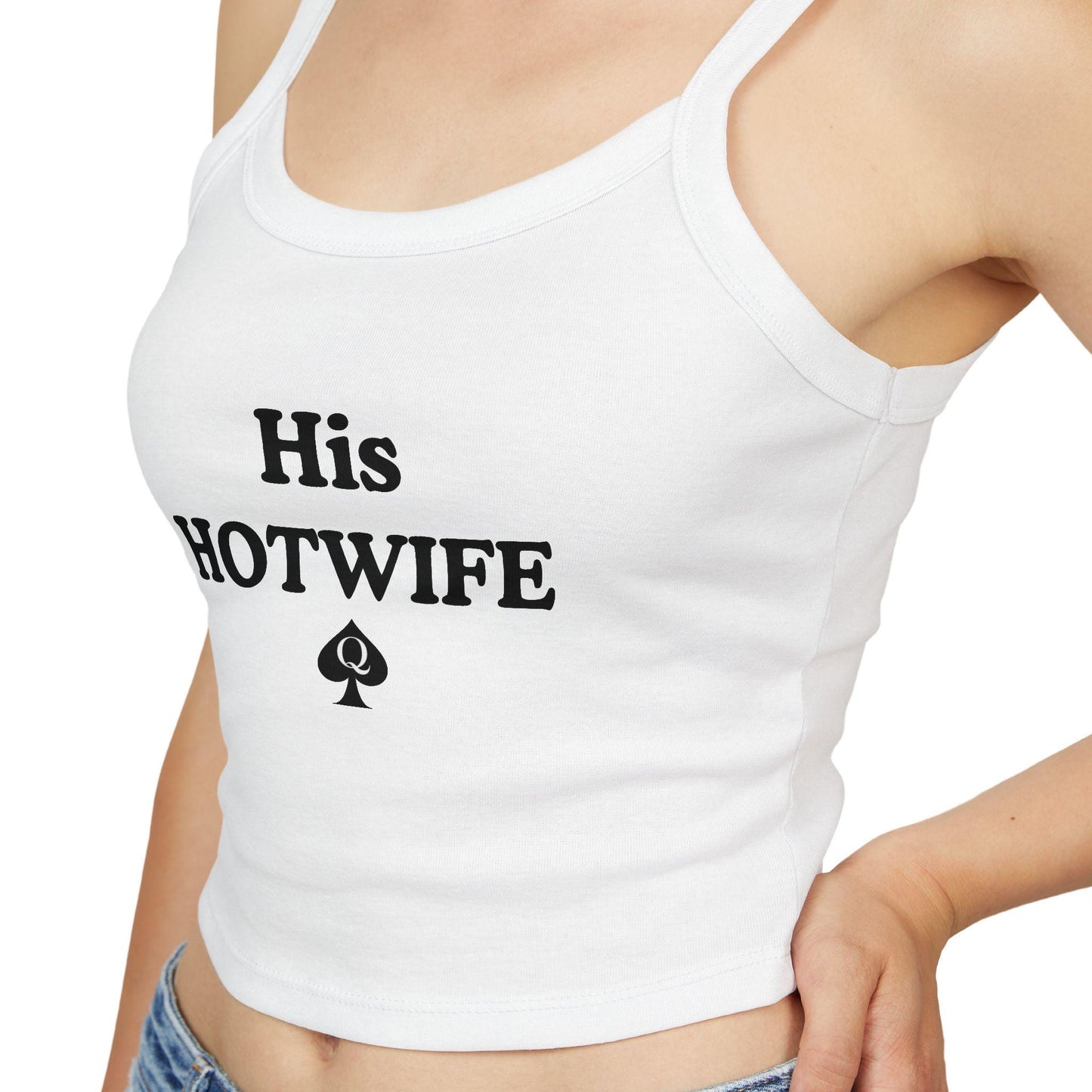 HIS HOTWIFE Spaghetti strap crop top, Hotwife lifestyle, QOS, Gift idea for her, wife, Queen of Spades, Swinger, Cuck, Bull