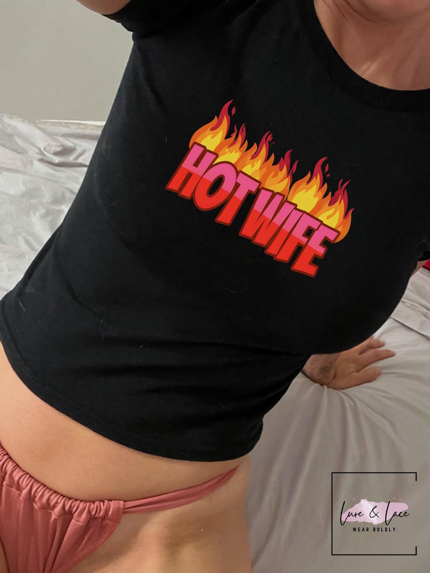 Hotwife Fire Tshirt Sexy Y2K Cute baby Tee, Queen of Spades aesthetic Gift idea for her, Naughty funny shirt, bull, cuck swinger clotting