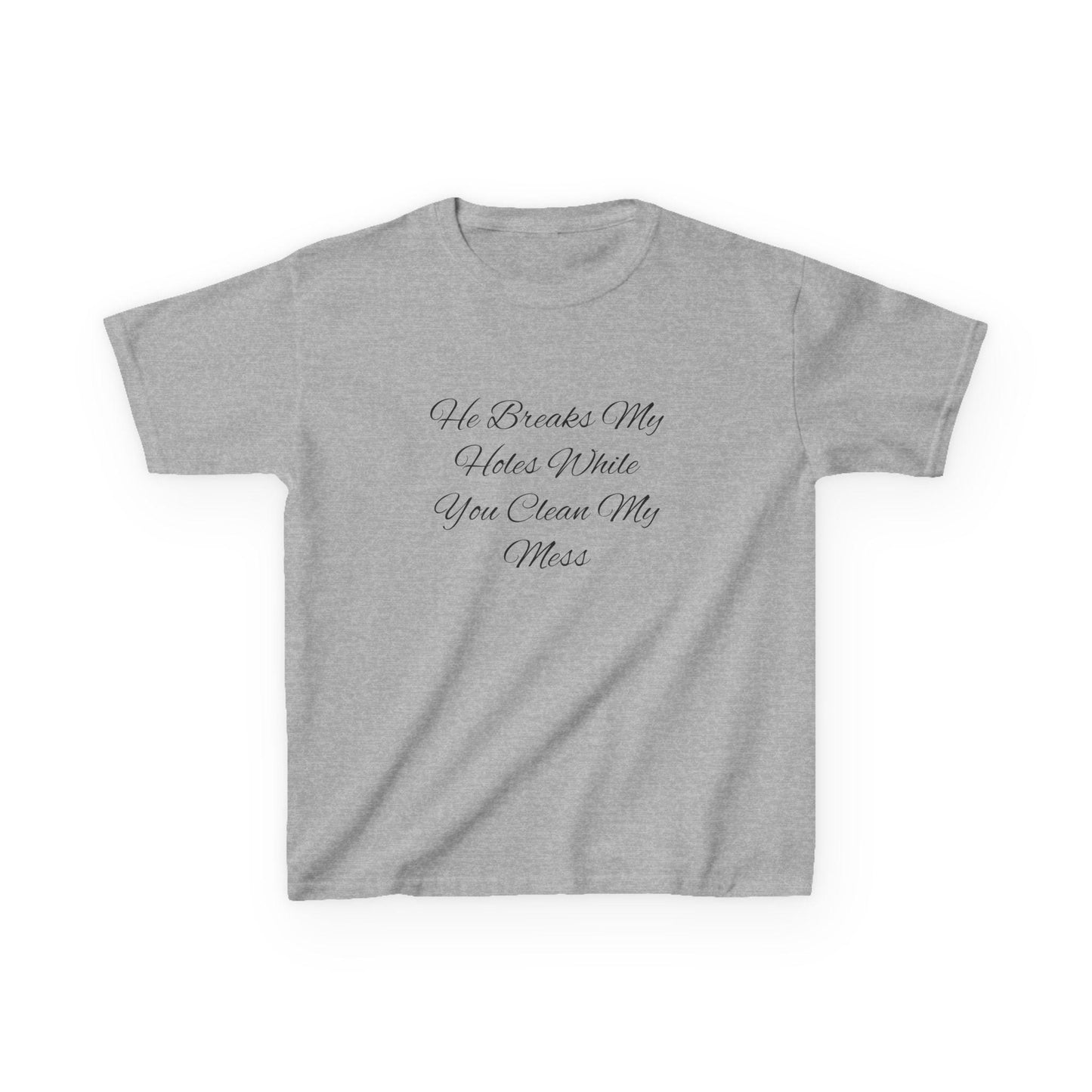He Breaks My Holes While You Clean My Mess Y2K Sexy Cute Baby Tee Crop Top, Naughty Apparel Queen of Spades Swinger