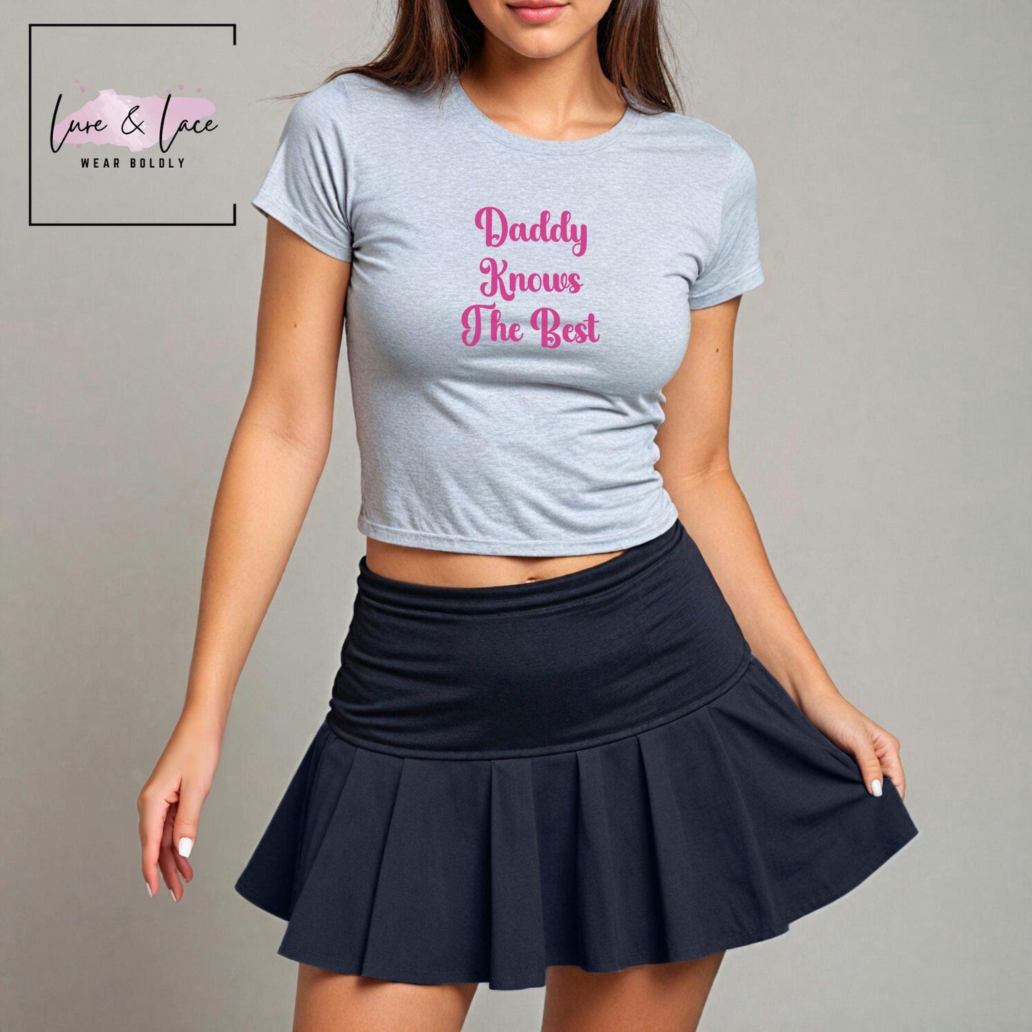 Daddy Knows the Best crop shirt Sexy Y2K Cute baby Tee, DDLG Roleplaying, aesthetic Gift idea for her, Naughty funny couple good girl date