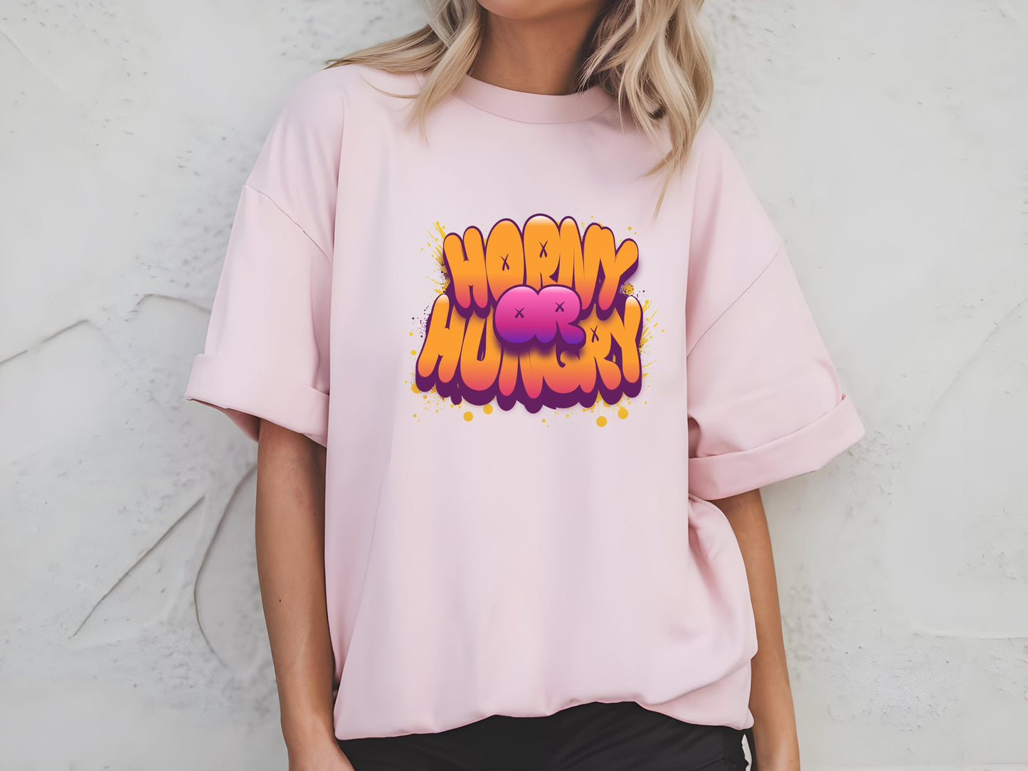 Horny or hungry Sexy T shirt, gag gift for girlfriend, Wife, hotwife, Bold & Playful Graphic, gag gift for her, couple intimate gift