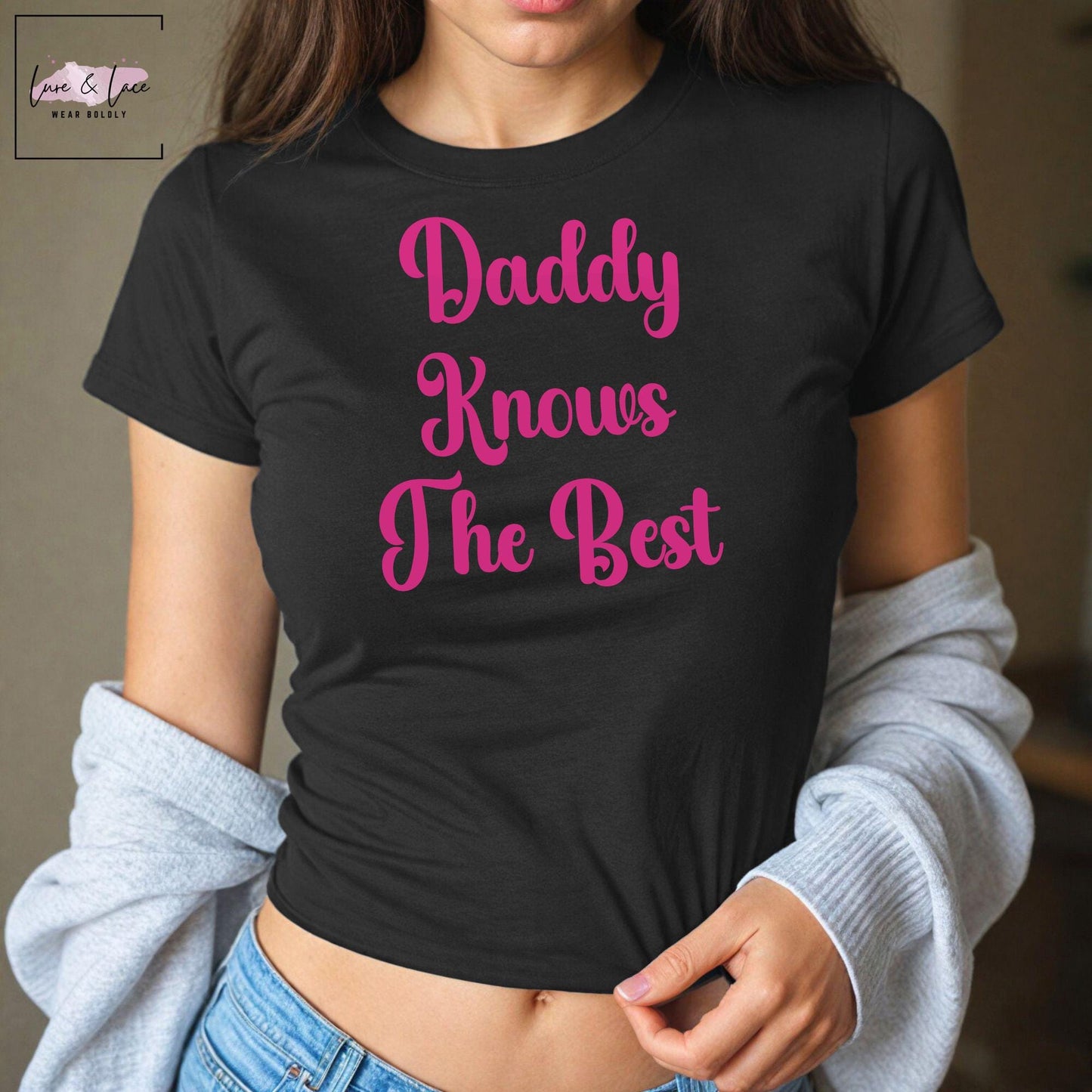 Daddy Knows the Best crop shirt Sexy Y2K Cute baby Tee, DDLG Roleplaying, aesthetic Gift idea for her, Naughty funny couple good girl date