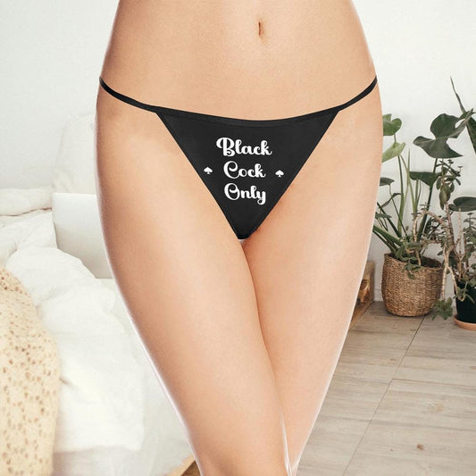 Black Cock Only sexy Thong| Queen of Spades, QOS BBC Only Hotwife G-String Panties, Cuckold fantasy Clothing, Swinger lifestyle Underwear