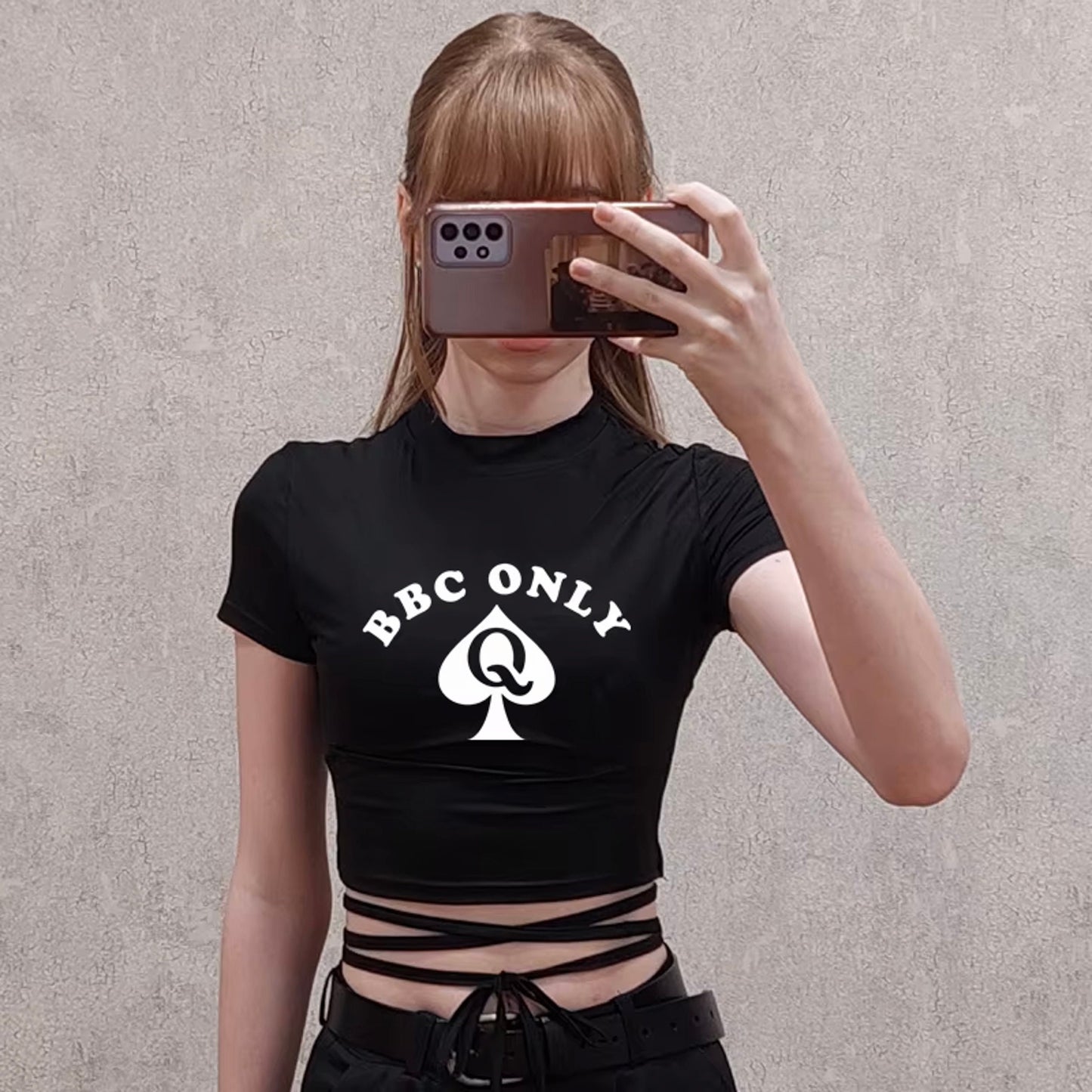 Queen of Spade Sexy Baby Tee QoS |  BBC only Crop Top for Hotwife & MILF | Roleplay Interracial Swinger Lifestyle Outfit