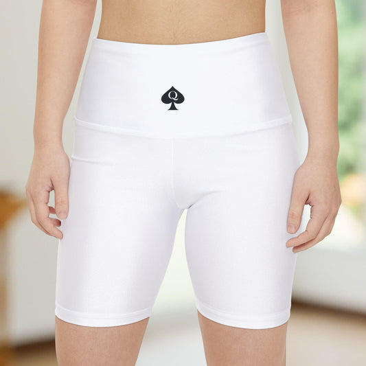 Queen of Spades Workout Shorts | Hotwife Gym Shorts, QOS Symbol Athletic Shorts, Submissive Fitness Wear, Swinger Lifestyle Activewear