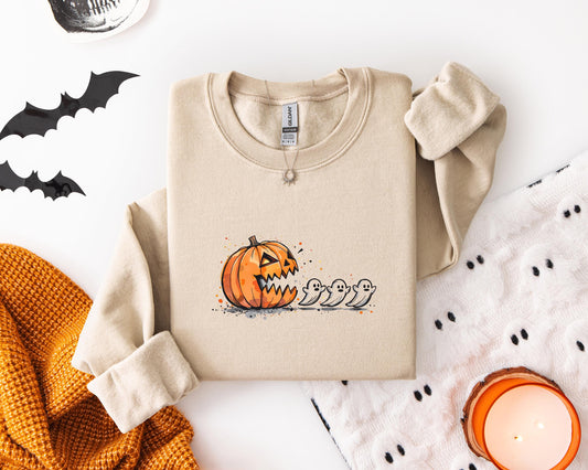 Halloween sweatshirt Deadly Pumpkin & Ghosts Funny Sweater Spooky Ghosts
