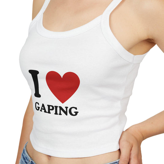 I LOVE GAPING,Spaghetti strap crop top, Hotwife lifestyle Gift idea for her, wife, Queen of Spades, QOS, Swinger, Cuck, Bull