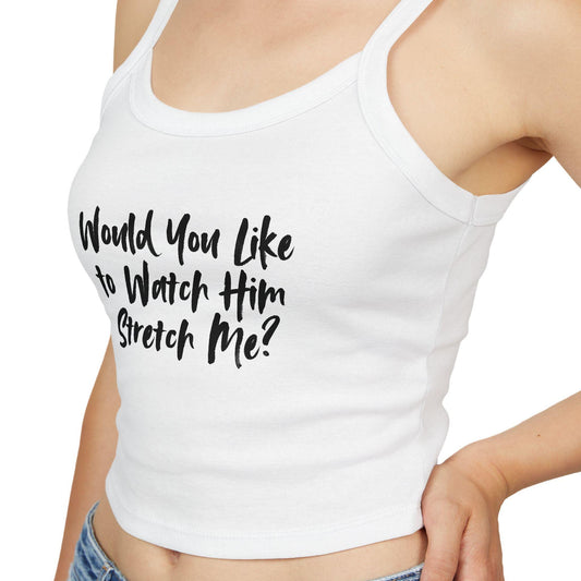 Would You Like to Watch Him Stretch Me, Hotwife Lifestyle  QOS Spaghetti strap crop top, QUeen of spades bull sexy Gift idea for her, wife