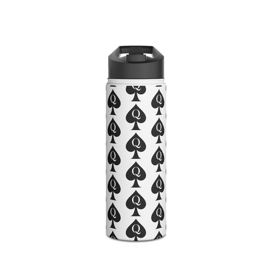 Queen of Spades Stainless Steel Water Bottle QOS Hotwife Lifestyle Cuck Bull Symbol 12oz 18oz 32oz Twist Lid Insulated Swinger Gift