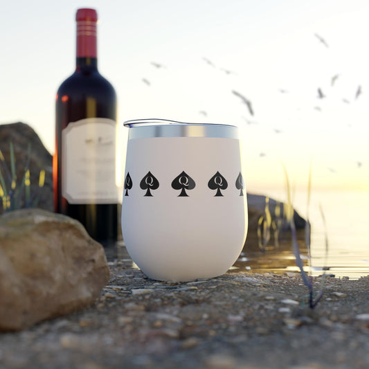 Queen of Spades Copper Vacuum Cup 12oz QOS Hotwife Lifestyle Cuck Bull Stainless Steel Insulated Drinkware BPA Free Swinger Gift