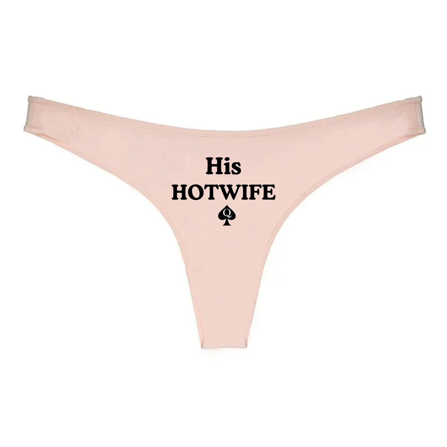 His Hotwife Thong | Hotwife lifestyle QoS Panties, Sexy Gift Idea for Wife, Queen of Spades, Swinger Couple cuck husband Underwear