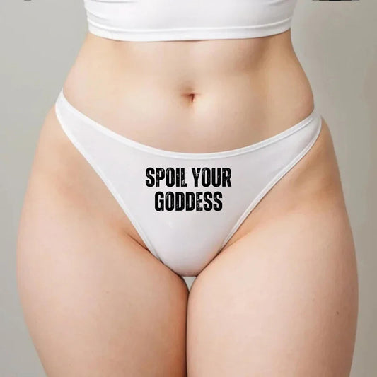 Spoil Your Goddess Thong | Domme Femme Hotwife lifestyle QoS Panties, Sexy Gift Idea for Wife, Queen of Spades, cuck husband Underwear