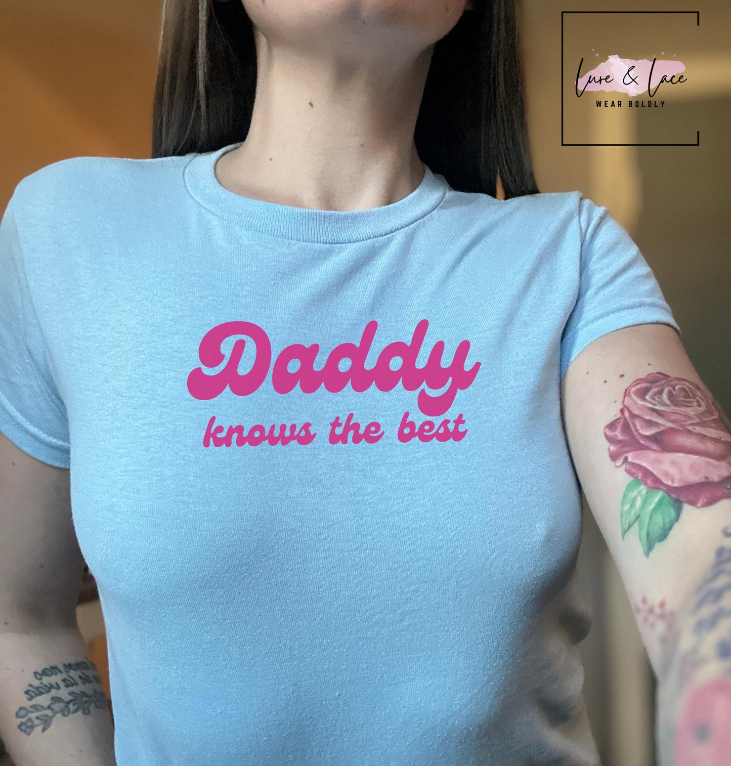 Daddy knows the best Tshirt Sexy Y2K Cute baby Tee, DDLG Roleplaying, aesthetic Gift idea for her, Naughty funny couple Daddy dom good girl