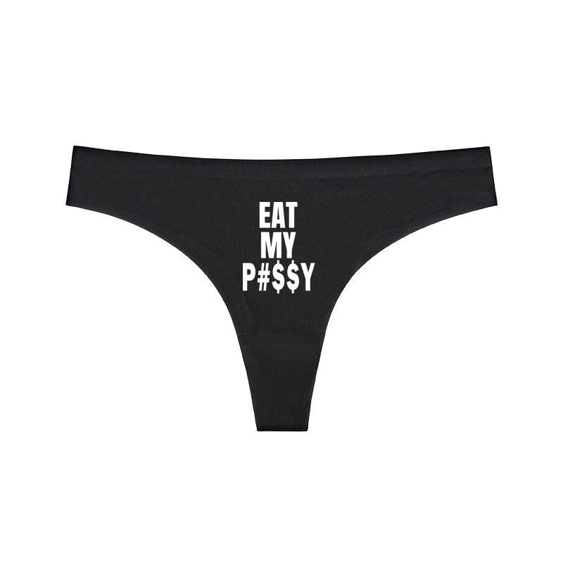 Eat my Pussy Sexy Panty| Funny Bachelorette Party Bridal, Lick my Pussy Thong, Women Underwear oral sex play sit on my face, Gift for her