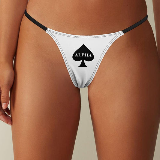 Alpha Hotwife thong QOS, Alpha Queen of Spades sexy underwear, Panties for hotwife, Cuck, Bull, gift idea for her, femme femdom Gstring