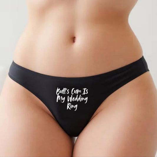 Bulls cum is my wedding ring Thong | Hotwife lifestyle QoS Panties, Sexy Gift Idea for Wife, Queen of Spades, cuck husband Underwear