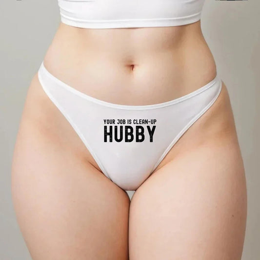 Your Job is Clean up hubby Thong | Hotwife lifestyle QoS Panties, Sexy Gift Idea for Wife, Queen of Spades, cuck husband Underwear