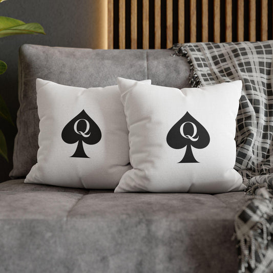 Queen of Spades Square Pillowcase QOS Hotwife Bedroom Decor Cuck Swinger Lifestyle Cushion Cover Double Sided Print Sexy Statement