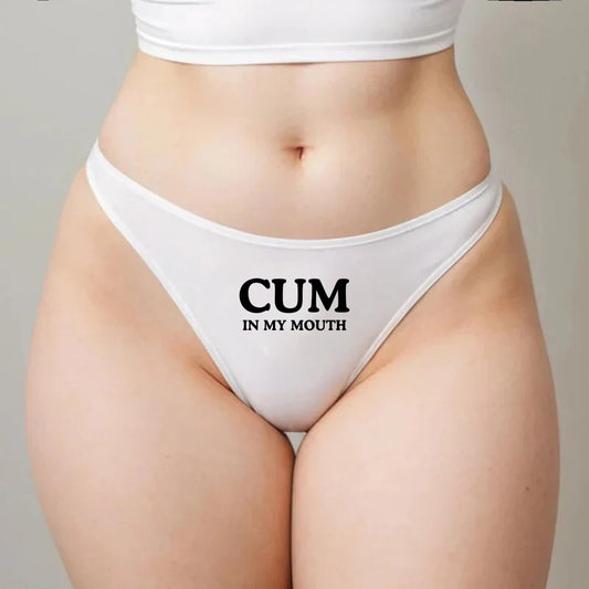 Cum In My Mouth Thong | Oral fun Hotwife lifestyle QoS Panties, Sexy Gift Idea for Wife, Queen of Spades, cuck husband Underwear