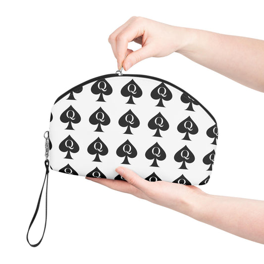 Queen of Spades Makeup Bag white | Hotwife Cosmetic Pouch, BBC Travel Case for Her, Kinky Swinger Vanity Organizer, Spade Symbol Gift Idea