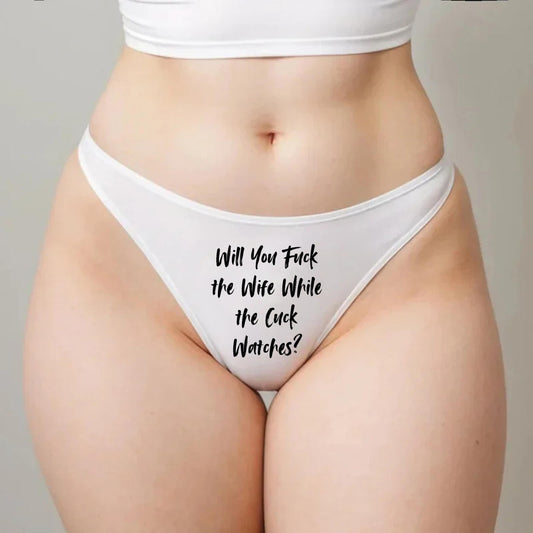 Will you Fuck the wife while hubby Thong | Hotwife lifestyle QoS Panties, Sexy Gift Idea for Wife, Queen of Spades, cuck husband Underwear