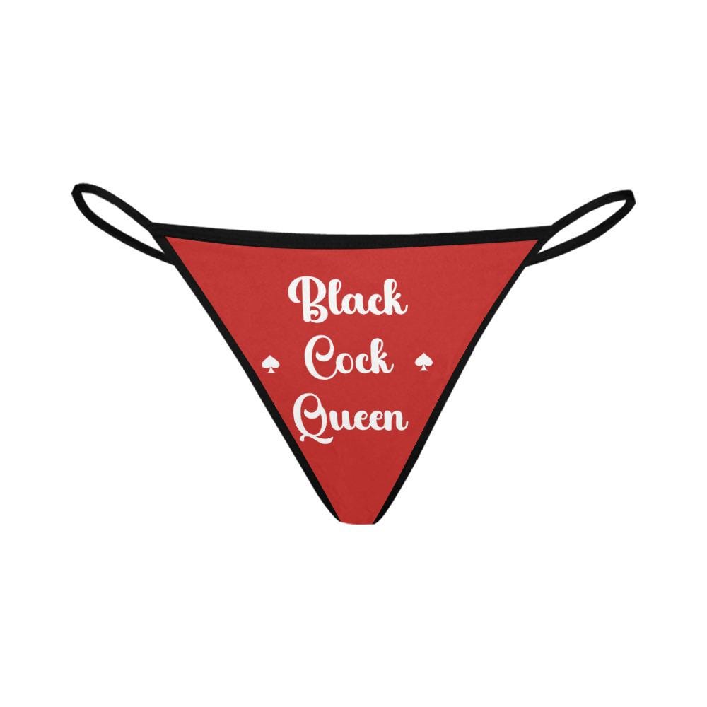 Black Cock Queen sexy Thong| Queen of Spades, QOS BBC Only Hotwife G-String Panties, Cuckold fantasy Clothing, Swinger lifestyle Underwear