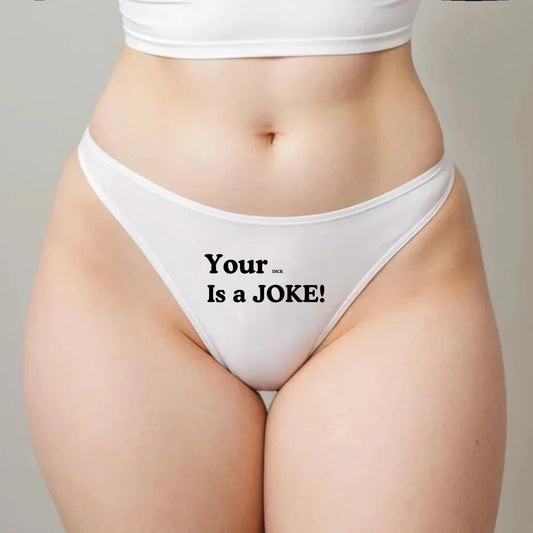 Your Dick is a Joke Thong | Hotwife lifestyle QoS Panties, Sexy Gift Idea for Wife, Queen of Spades, cuck husband Underwear