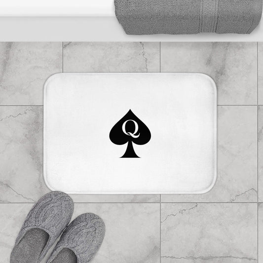 Queen of Spades Bath Mat Hotwife Cuck Lifestyle QOS Symbol Rug Non-Slip Memory Foam Bull Design Kinky Bathroom Decor