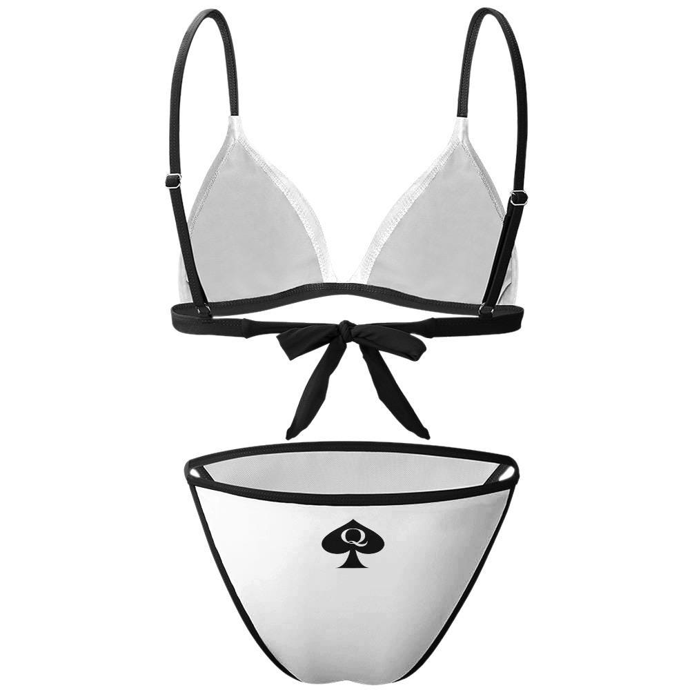 QOS Hotwife Bikini, Queen of Spades Sexy Two Piece Bikini Swimsuit, for swinger party, cuck bull gift idea for wife, Hotwife lifestyle